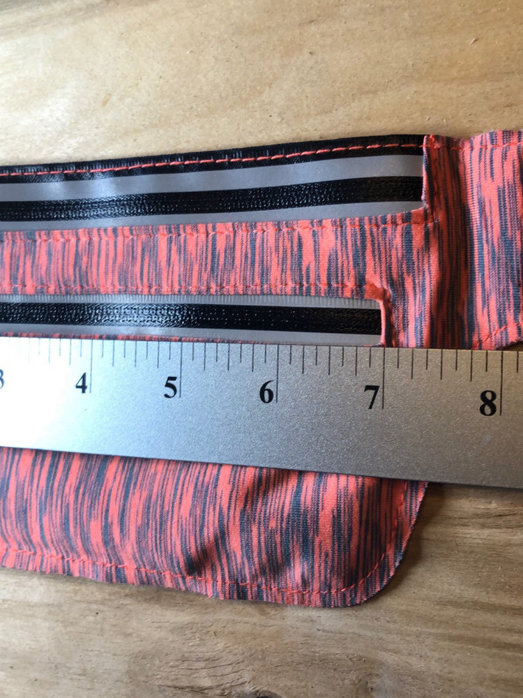 Fanny Pack Orange and Gray with 2 zippered pockets stretchy material NWT - Picture 10 of 12